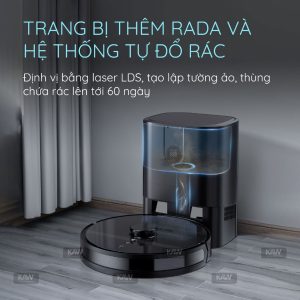 Genuine Kaw Blackrock V3 Vacuum Cleaner Robot - Suction Power 4000Pa. 5300Mah Battery, Integrated Garbage Disposal, Map Area Marking